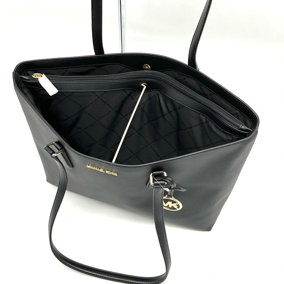 Michael Kors Bag Large Sheila Mf Tote Bag Black/Gold - Picture 9 of 11